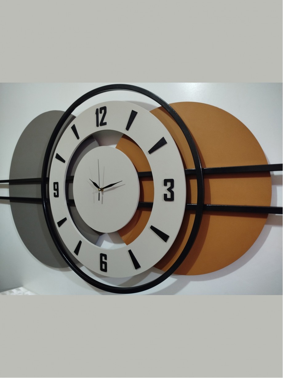 Latte Ahşap Metal Duvar Saati Büyük 2 Latte Ahşap Metal Duvar Saati Büyük 2